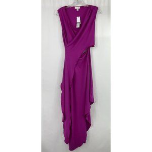 TOPSHOP Women's Fuchsia Asymmetric Cutout Midi Dress SMALL(4-6)